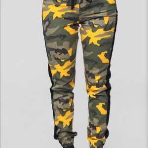 Yellow camo joggers